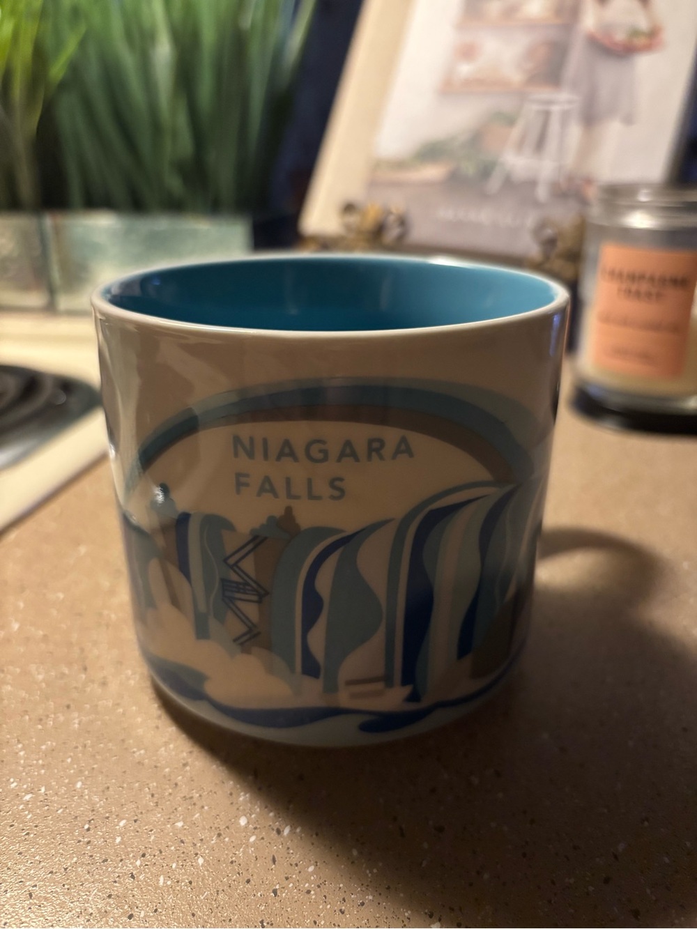 Starbucks Blue and Cream Niagara Falls You Are Here Collectible Mug